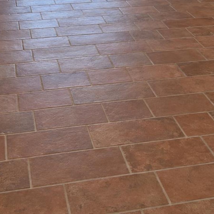 Close-up of brick-look floor tile